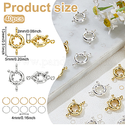 20Pcs 2 Colors Rack Plating Brass Spring Clasps&nbsp;KK-ME0003-47