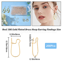 200Pcs Brass Hoop Earring Findings&nbsp;KK-CN0002-15