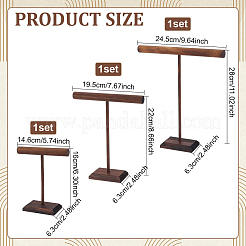 3 Sets 3 Styles T-Bar Wood Bracelet Organizer Display Stands&nbsp;BDIS-PH0001-10