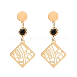 304 Stainless Steel Dangle Stud Earrings&nbsp;EJEW-F393-10G