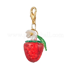 2Pcs Transparent Acrylic Strawberry Pendant Decorations&nbsp;HJEW-JM04318