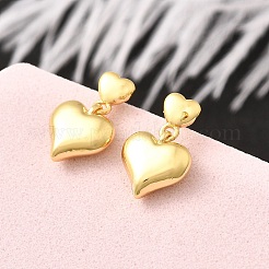 Brass Dangle Stud Earrings&nbsp;EJEW-R018-11G