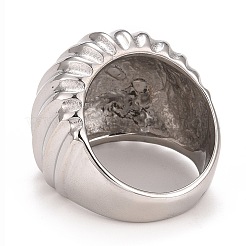 Non-Tarnish 304 Stainless Steel Textured Chunky Ring for Women&nbsp;RJEW-B040-17A-P
