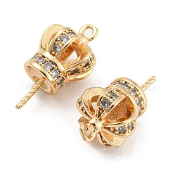 Brass Micro Cubic Zirconia Pendants Bails&nbsp;KK-Q789-16G
