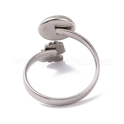 Non-Tarnish 304 Stainless Steel Open Cuff Ring Findings&nbsp;STAS-E124-04P