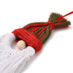 Christmas Handmade Woven Macrame Cotton Thread Santa Claus Pendant Decorations&nbsp;HJEW-JM02455-03