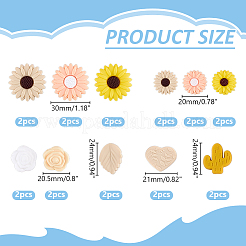 22Pcs 11 Colors Silicone Beads&nbsp;SIL-WR0001-07