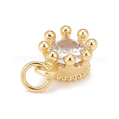 Brass Inlaid Clear Cubic Zirconia Charms&nbsp;KK-A161-34G-B