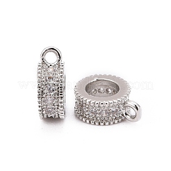 Rack Plating Brass Micro Pave Cubic Zirconia Tube Bails&nbsp;ZIRC-I012-05P-RS