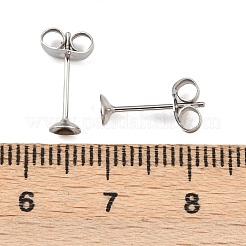 304 Stainless Steel Stud Earring Findings&nbsp;STAS-D389-03B-P