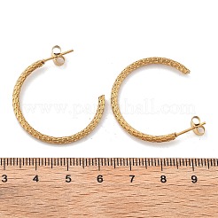 304 Stainless Steel Twist C-Shaped Stud Earrings&nbsp;EJEW-R017-03G-03