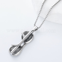 Retro 304 Stainlee Steel Glasses Pendant Box Chain Necklaces for Men Women&nbsp;JT9849