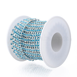 Silver Plated Brass Rhinestone Strass Chains&nbsp;CHC-N020-11A