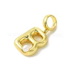Rack Plating Brass with ABS Plastic Pearl European Dangle Charms&nbsp;KK-G501-02B-G