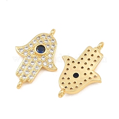 Brass Micro Pave Marine Blue Cubic Zirconia Connector Charms&nbsp;CU-CBAB719-07G-E