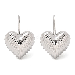 Textured Heart Brass Dangle Earrings&nbsp;EJEW-B132-04P