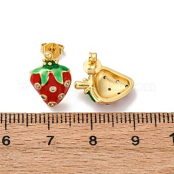 Brass Micro Pave Cubic Zirconia Stud Earrings&nbsp;EJEW-D322-05G-01