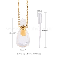 Natural Gemstone Perfume Bottle Pendant Necklaces&nbsp;NJEW-F251-11G