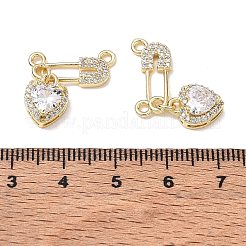 Brass Micro Pave Clear Cubic Zirconia Pendants&nbsp;CU-CBA3371-14G-01