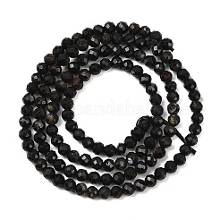 Natural Black Tourmaline Beads Strands&nbsp;X-G-D320-A04-3mm-02