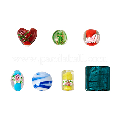Handmade Silver Foil Lampwork Glass Beads&nbsp;FOIL-CD0001-01