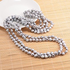 Natural Pearl Nuggets Beaded Necklace&nbsp;NJEW-P126-B-01D-01