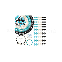 DIY Synthetic Turquoise Round & Cross Bracelets Making Kits&nbsp;DIY-NB0012-31