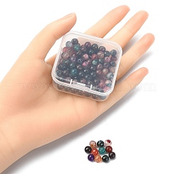 130Pcs Dyed Natural Multi-Color Agate Beads Strands&nbsp;G-YW0001-29A