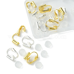 12Pcs 2 Colors Brass Clip-on Earring Converters Findings&nbsp;KK-FS0001-30