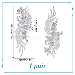 2Pcs Polyester Handicraft Flower Beading Felt Appliques&nbsp;DIY-HY0003-18A