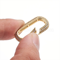 Brass Micro Pave Clear Cubic Zirconia Spring Gate Rings&nbsp;ZIRC-E164-06G