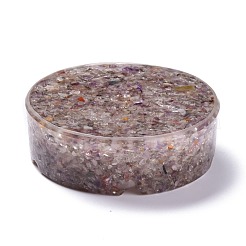 Resin with Natural Orange Quartz Chip Stones Ashtray&nbsp;DJEW-F015-05E