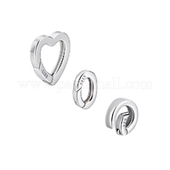 3Pcs 3 Styles 925 Sterling Silver Spring Gate Rings&nbsp;STER-PH0003-52