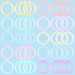 250Pcs 10 Colors Heart Plastic Loose Leaf Book Binder Hinged Rings&nbsp;FIND-CP0003-20A