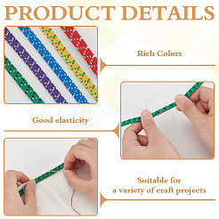 5Pc 5 Colors Dots Pattern Rubber with Polyester Elastic Cord&nbsp;OCOR-BC0009-79