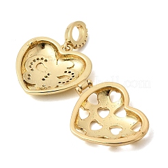 Brass Micro Pave Clear Cubic Zirconia Locket Pendants&nbsp;KK-H267-028A-01