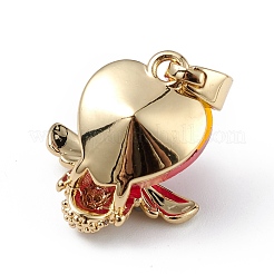 Real 18K Gold Plated Rack Plating Brass Micro Pave Clear Cubic Zirconia Pendants&nbsp;KK-C015-32G-13