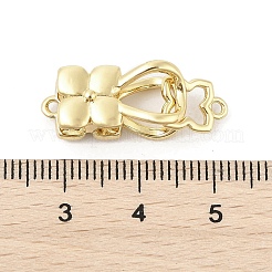 Brass Micro Pave Clear Cubic Zirconia Interlocking Clasps&nbsp;KK-U059-16G
