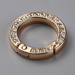 Alloy Crystal Rhinestone Spring Gate Rings&nbsp;FIND-WH0129-34A-KCG