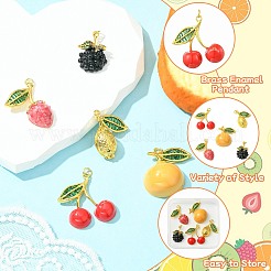 5Pcs 5 Styles Brass Rhinestone Pendants&nbsp;KK-CJ0003-38