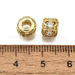 Brass Micro Pave Cubic Zirconia Beads&nbsp;KK-Z100-01G