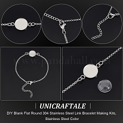 DIY Blank Oval 304 Stainless Steel Link Bracelet Making Kits&nbsp;BJEW-UN00004