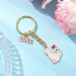 Valentine's Day Alloy Enamel Pendant Keychains&nbsp;KEYC-JKC01178-01