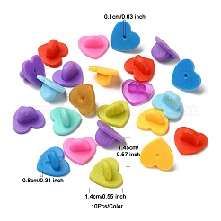 100Pcs 10 Colors Plastic Heart Lapel Pin Backs&nbsp;KY-YW0001-59