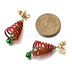 Aluminum Glass Dangle Stud Earrings&nbsp;EJEW-JE06582