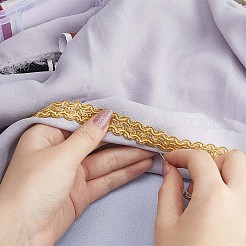 Polyester Wavy Lace Ribbons&nbsp;OCOR-WH0082-21B