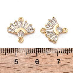 Brass Clear Cubic Zirconia Connector Charms&nbsp;KK-G516-08G