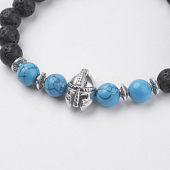 Natural Lava Rock Beads Stretch Bracelets&nbsp;BJEW-I241-16G