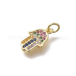 Brass Micro Pave Cubic Zirconia Pendants&nbsp;KK-D431-073C-G