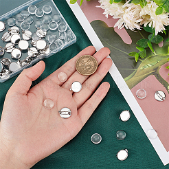DIY Flat Round Blank Dome Brooch Making Kit&nbsp;DIY-UN0050-22P
